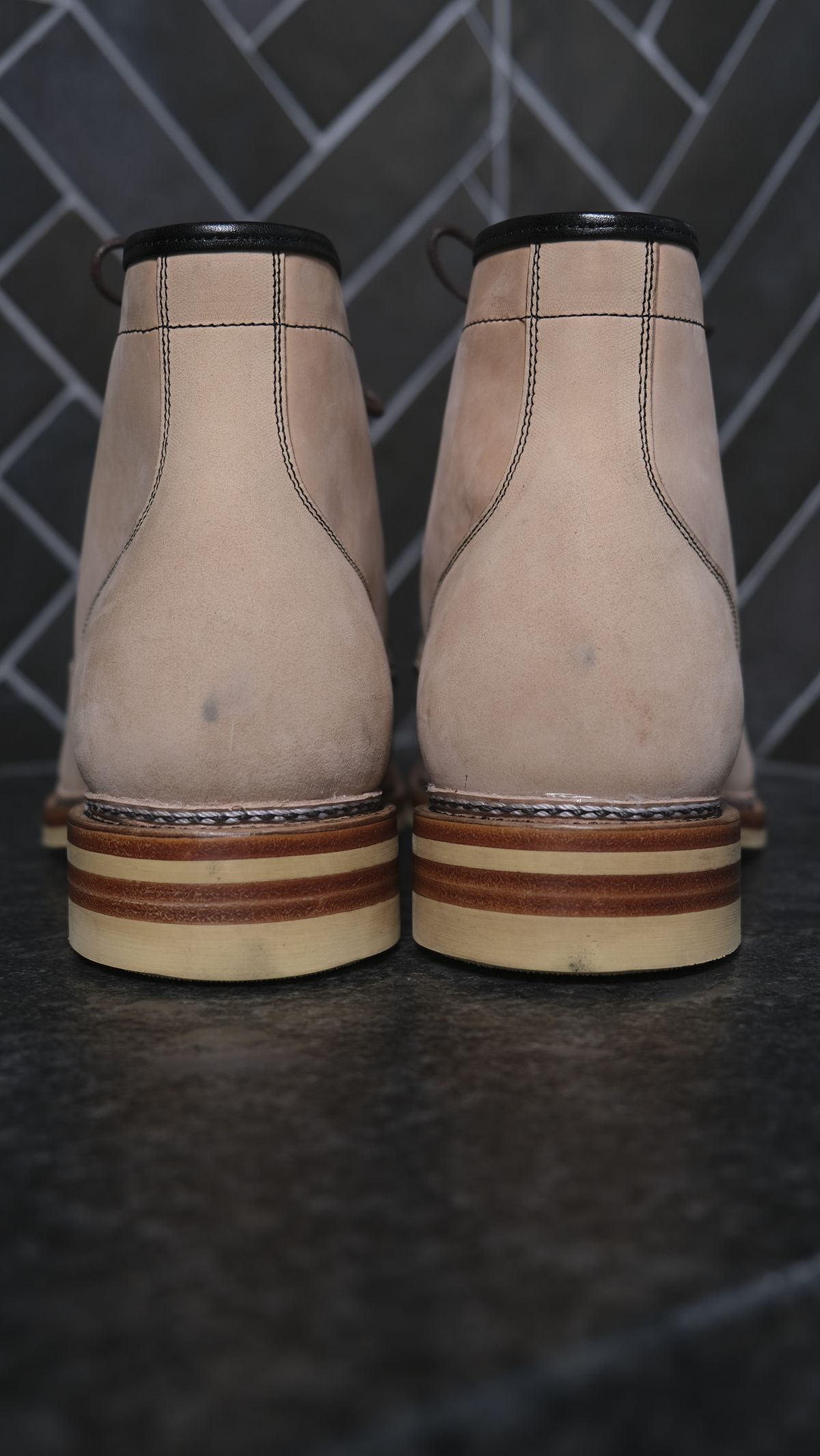 Photo by morosoleatherworks on November 4, 2022 of the Tahura Captoelari in Conceria Cloe Crust Shell Cordovan.