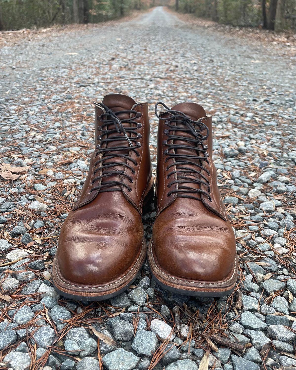 Photo by shaking.boots on January 5, 2023 of the White's Stevens (Plain Toe) in Horween British Tan Chromexcel.