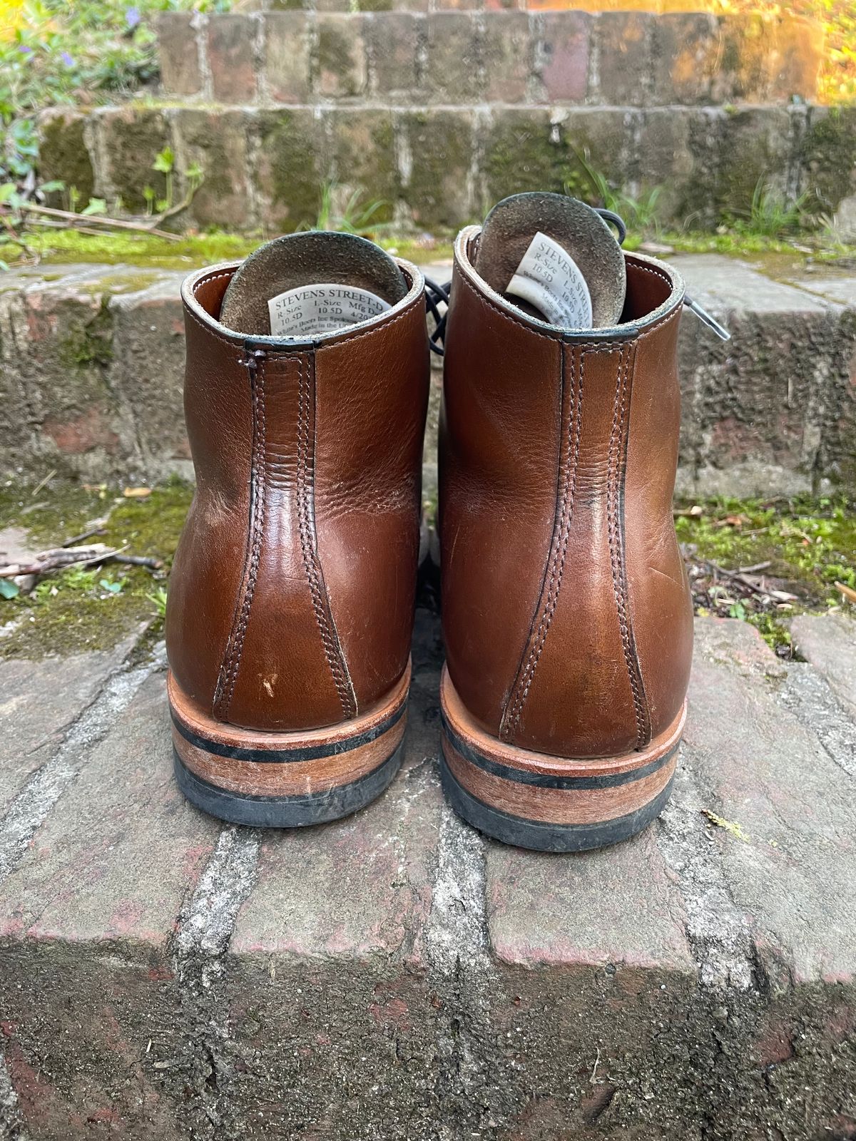 Photo by shaking.boots on April 3, 2023 of the White's Stevens (Plain Toe) in Horween British Tan Chromexcel.