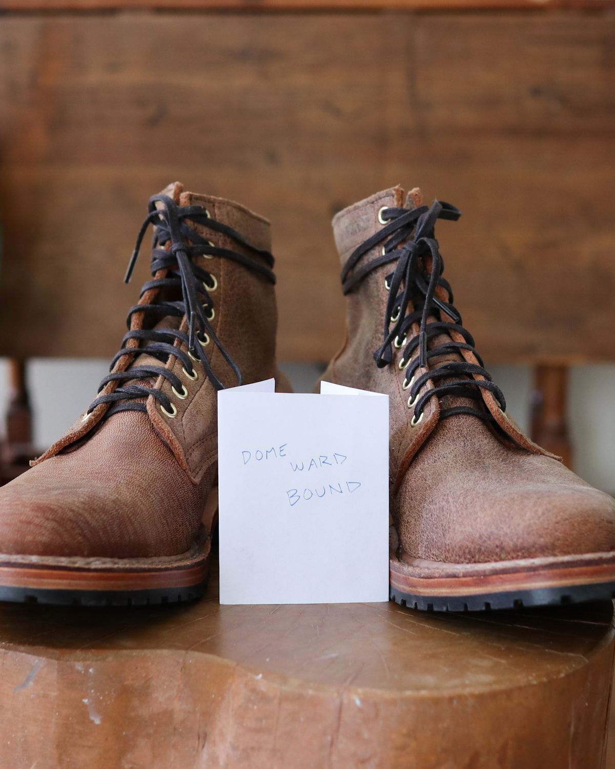 Photo by shaking.boots on October 3, 2023 of the White's MP-Sherman Plain Toe in New Rosewood Waxed Elk Unicorn.