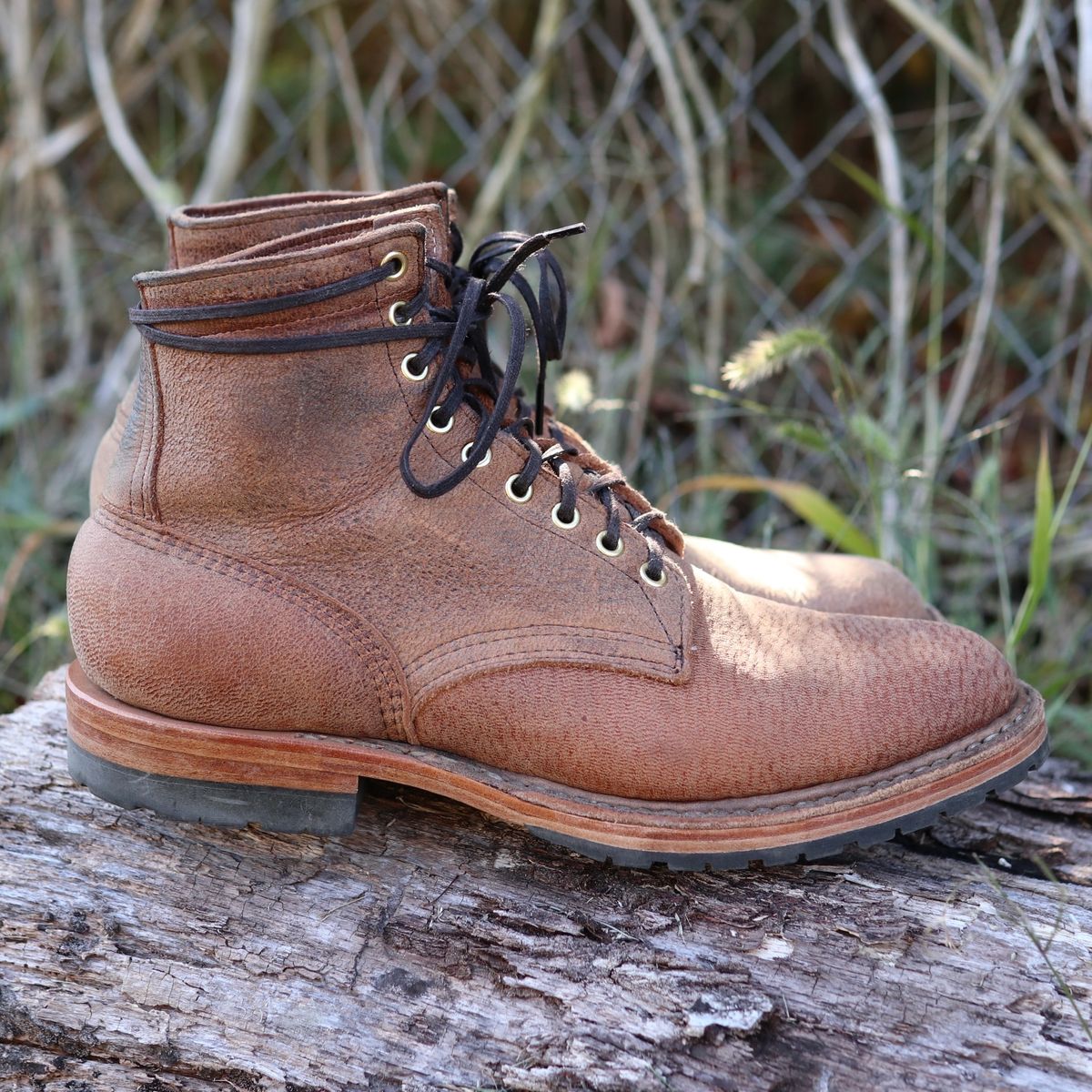 Photo by shaking.boots on November 6, 2023 of the White's MP-Sherman Plain Toe in New Rosewood Waxed Elk Unicorn.