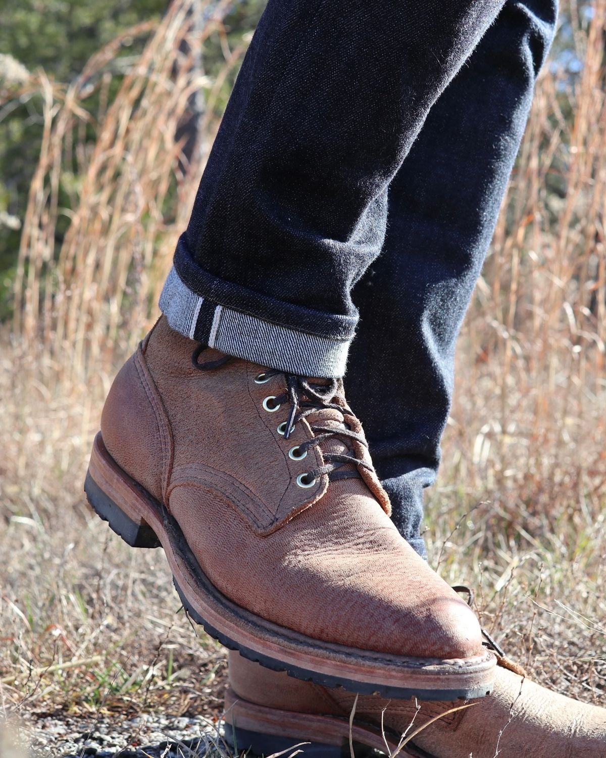 Photo by shaking.boots on January 5, 2024 of the White's MP-Sherman Plain Toe in New Rosewood Waxed Elk Unicorn.