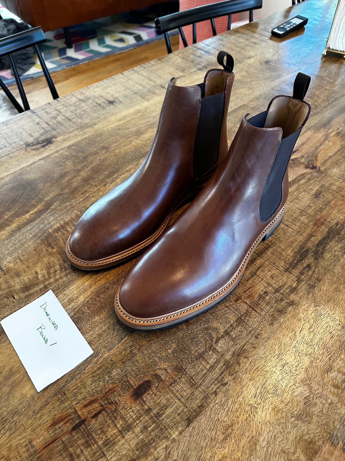 Photo by pennsdad on October 2, 2023 of the Rider Boot Co. Fritz in Maryam Toscanello Horsebutt.