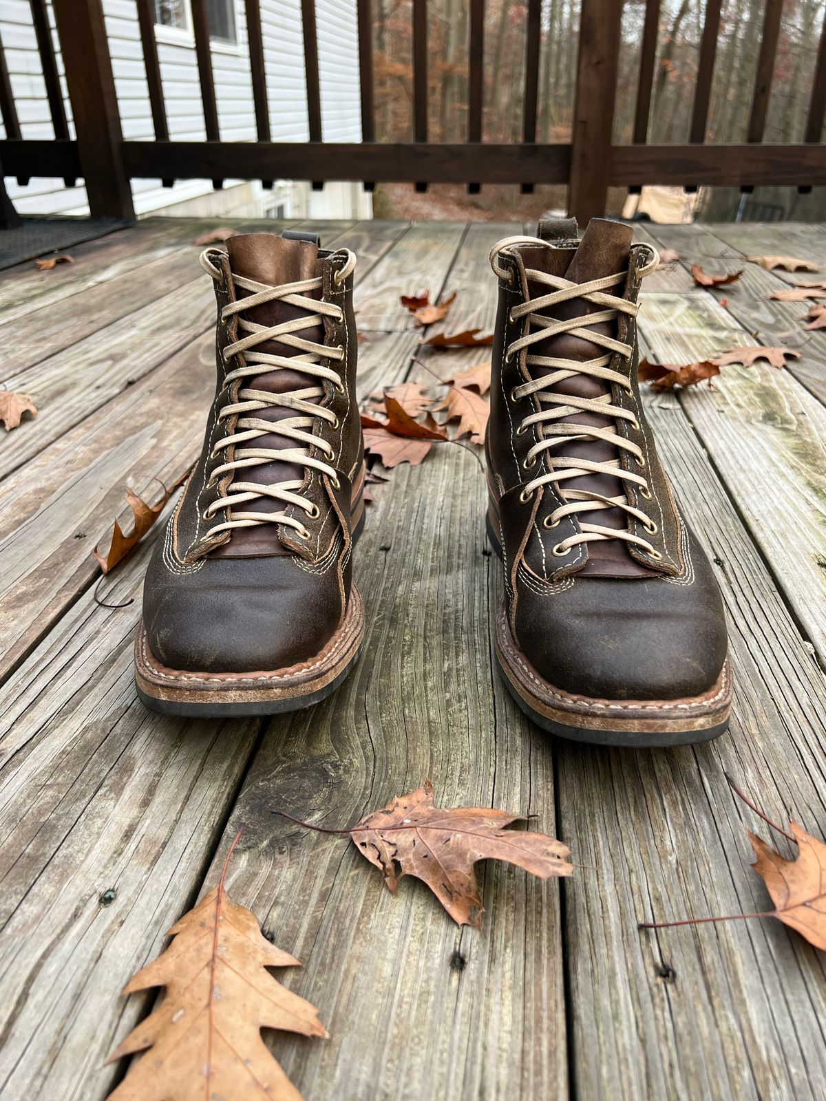 Photo by righturnclyde on November 4, 2022 of the White's Unlisted Model in Horween Olive Waxed Flesh.