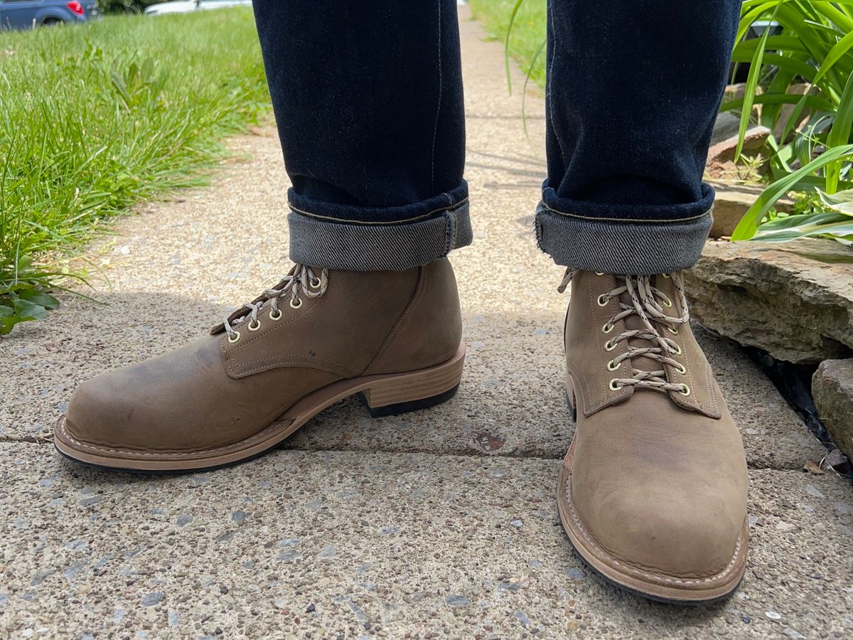 Photo by righturnclyde on May 26, 2025 of the Self-Made Service Boot in S.B. Foot Waxed Sandstone.
