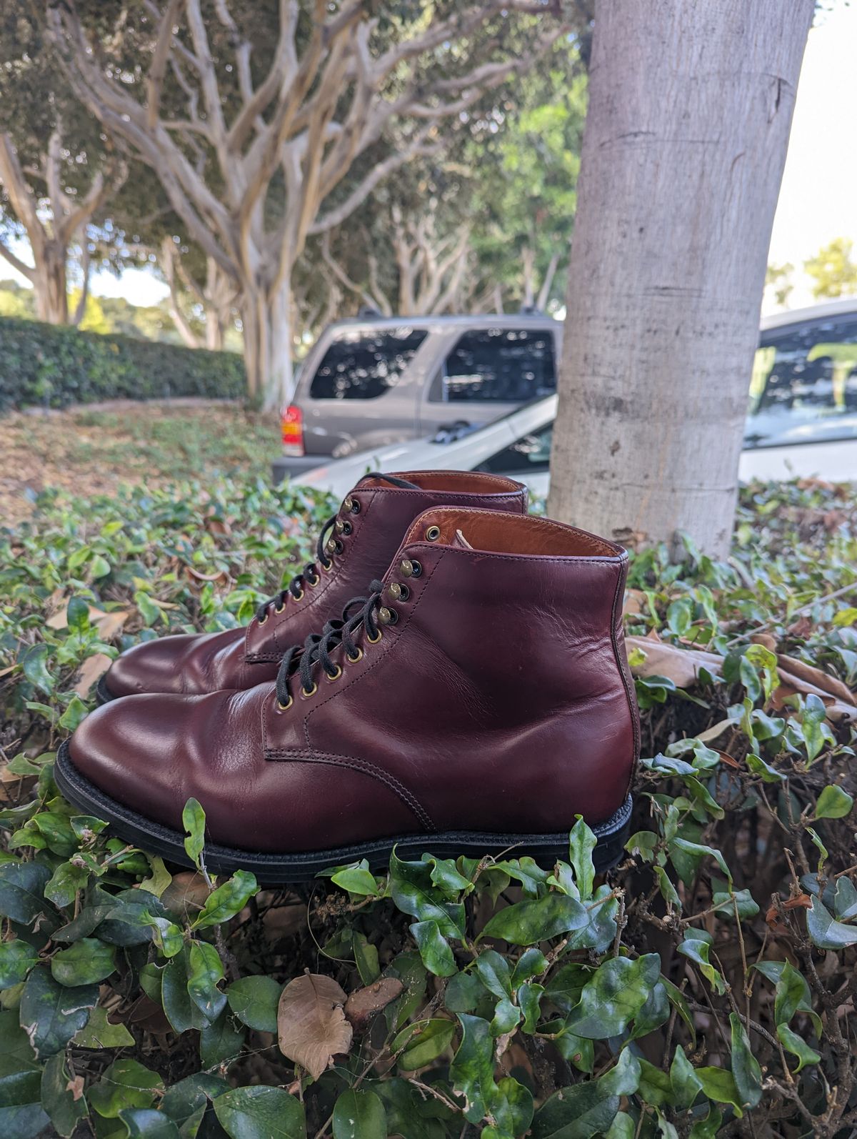 Photo by unlegends on November 2, 2022 of the Grant Stone Edward Boot in Horween Color 8 Chromexcel.