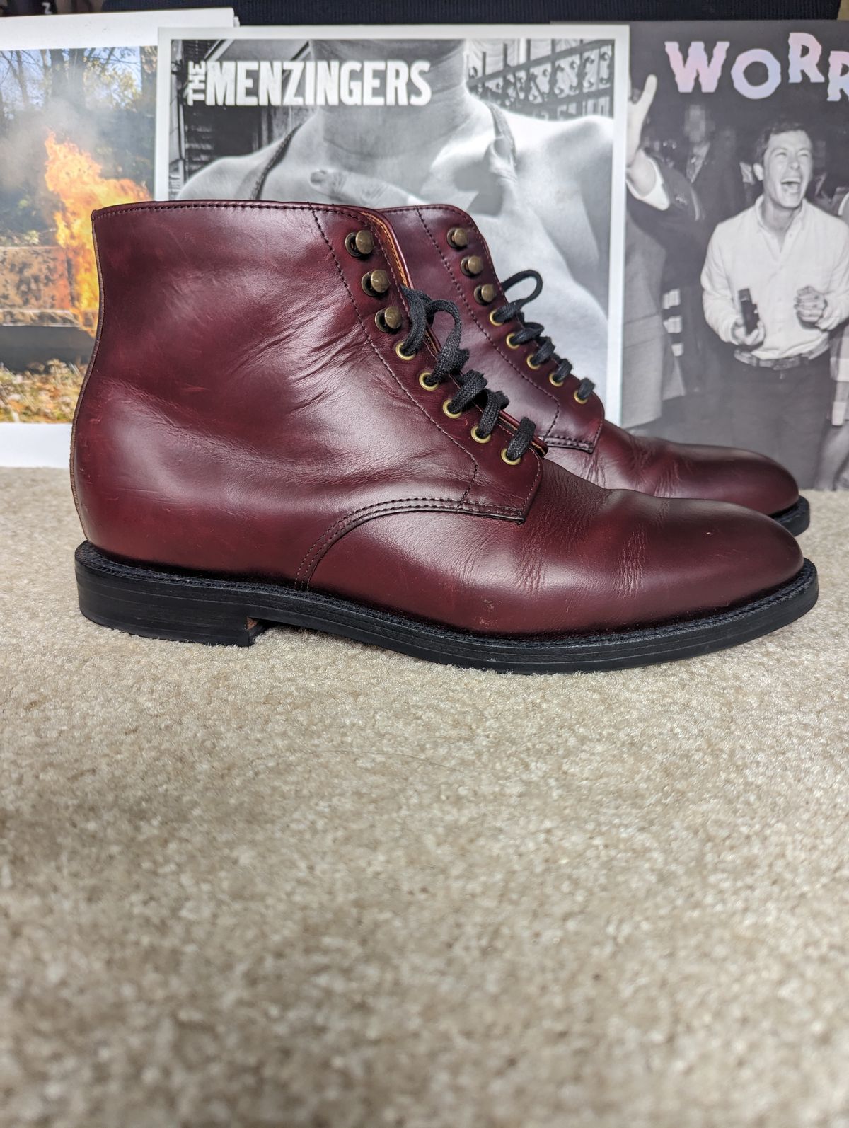 Photo by unlegends on January 2, 2023 of the Grant Stone Edward Boot in Horween Color 8 Chromexcel.