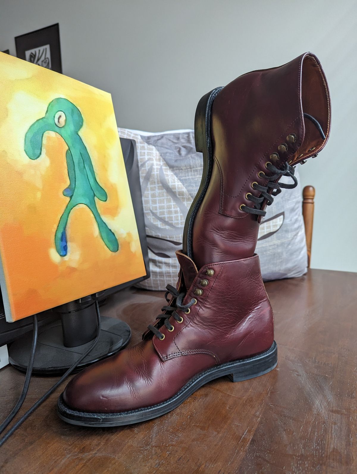 Photo by unlegends on February 1, 2023 of the Grant Stone Edward Boot in Horween Color 8 Chromexcel.