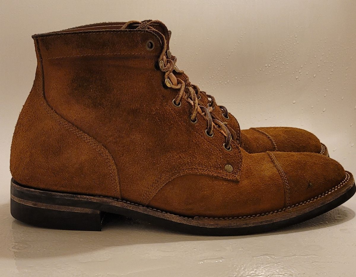 Photo by pancake_32 on December 5, 2022 of the Midas Service Boot in Indonesian Tan Roughout.