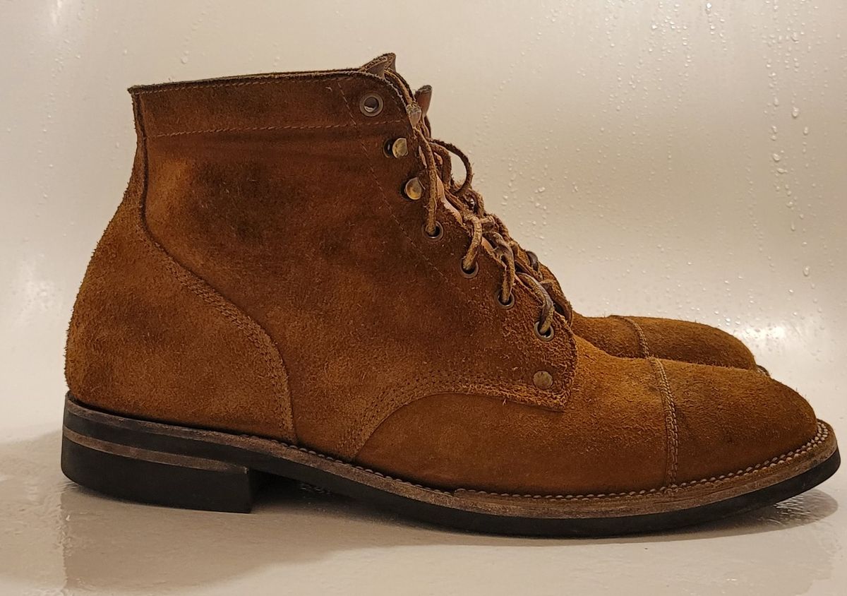 Photo by pancake_32 on February 6, 2023 of the Midas Service Boot in Indonesian Tan Roughout.