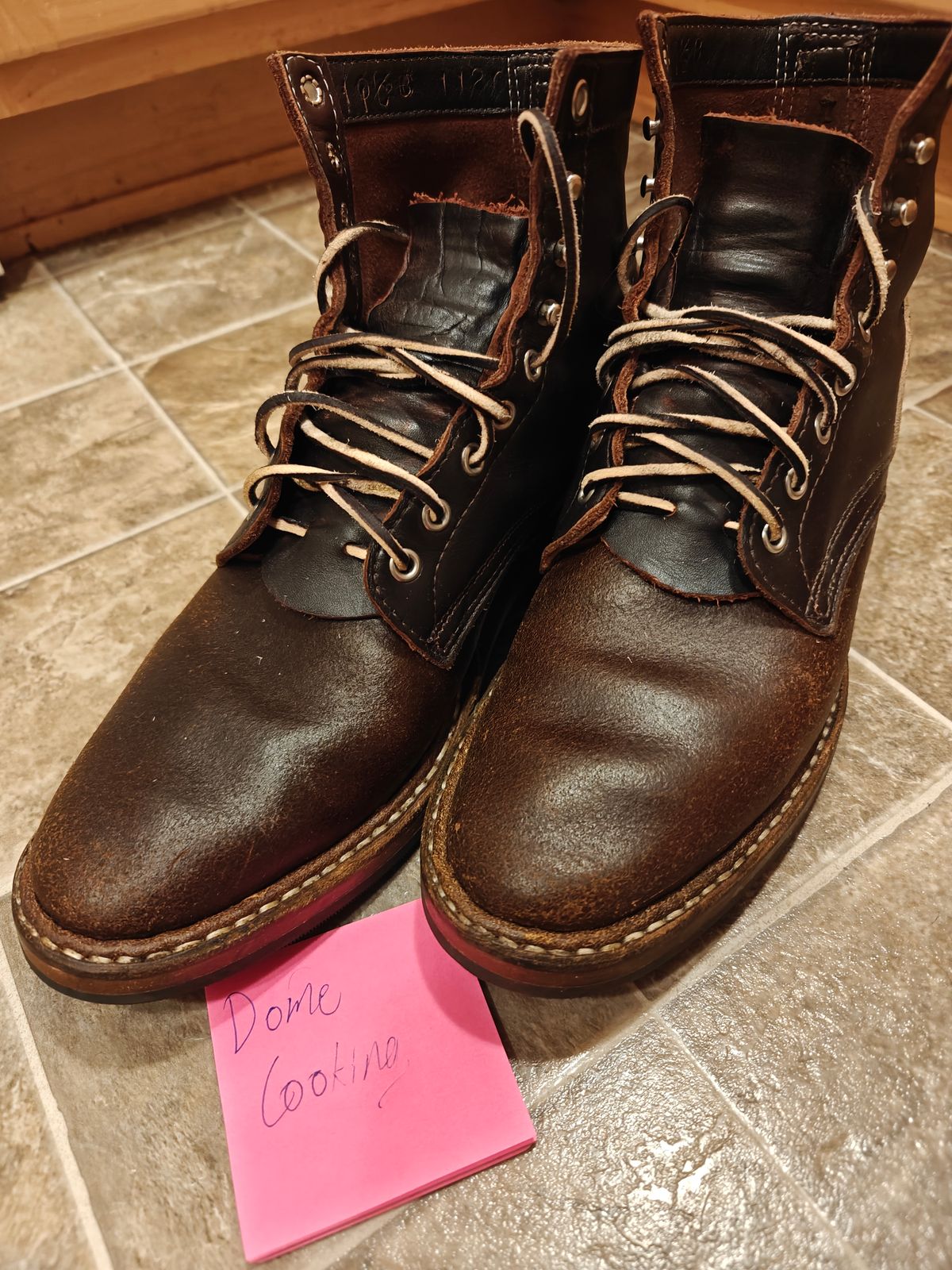 Photo by pancake_32 on November 5, 2025 of the White's MP-M1 in Seidel Brown Dress & Horween Cinnamon Waxed Flesh.