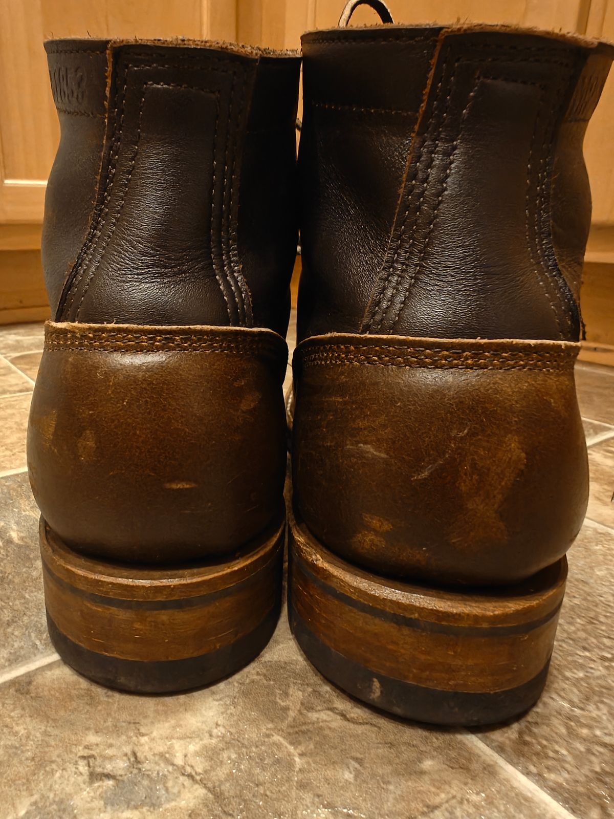 Photo by pancake_32 on December 6, 2025 of the White's MP-M1 in Seidel Brown Dress & Horween Cinnamon Waxed Flesh.