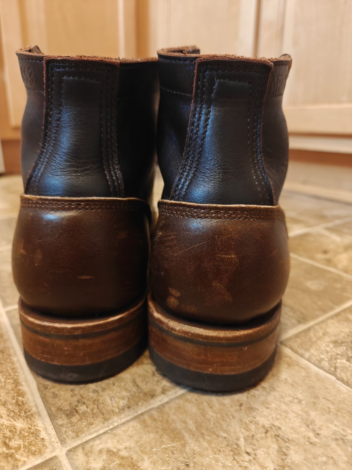 Photo by pancake_32 on January 4, 2026 of the White's MP-M1 in Seidel Brown Dress & Horween Cinnamon Waxed Flesh.