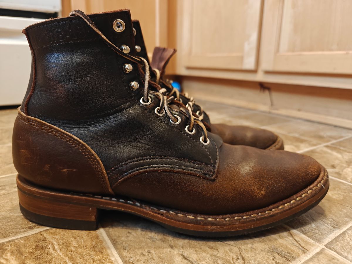 Photo by pancake_32 on January 4, 2026 of the White's MP-M1 in Seidel Brown Dress & Horween Cinnamon Waxed Flesh.