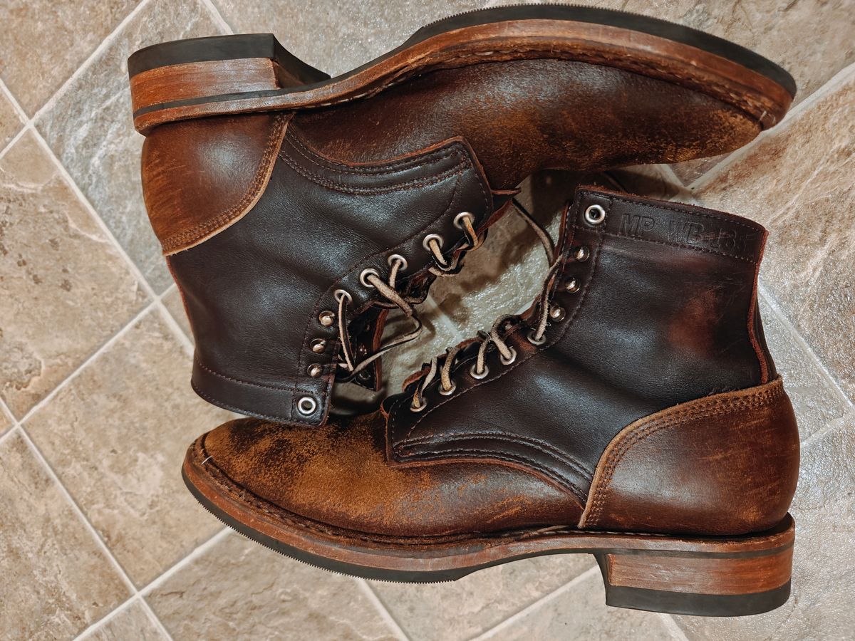 Photo by pancake_32 on February 6, 2026 of the White's MP-M1 in Seidel Brown Dress & Horween Cinnamon Waxed Flesh.