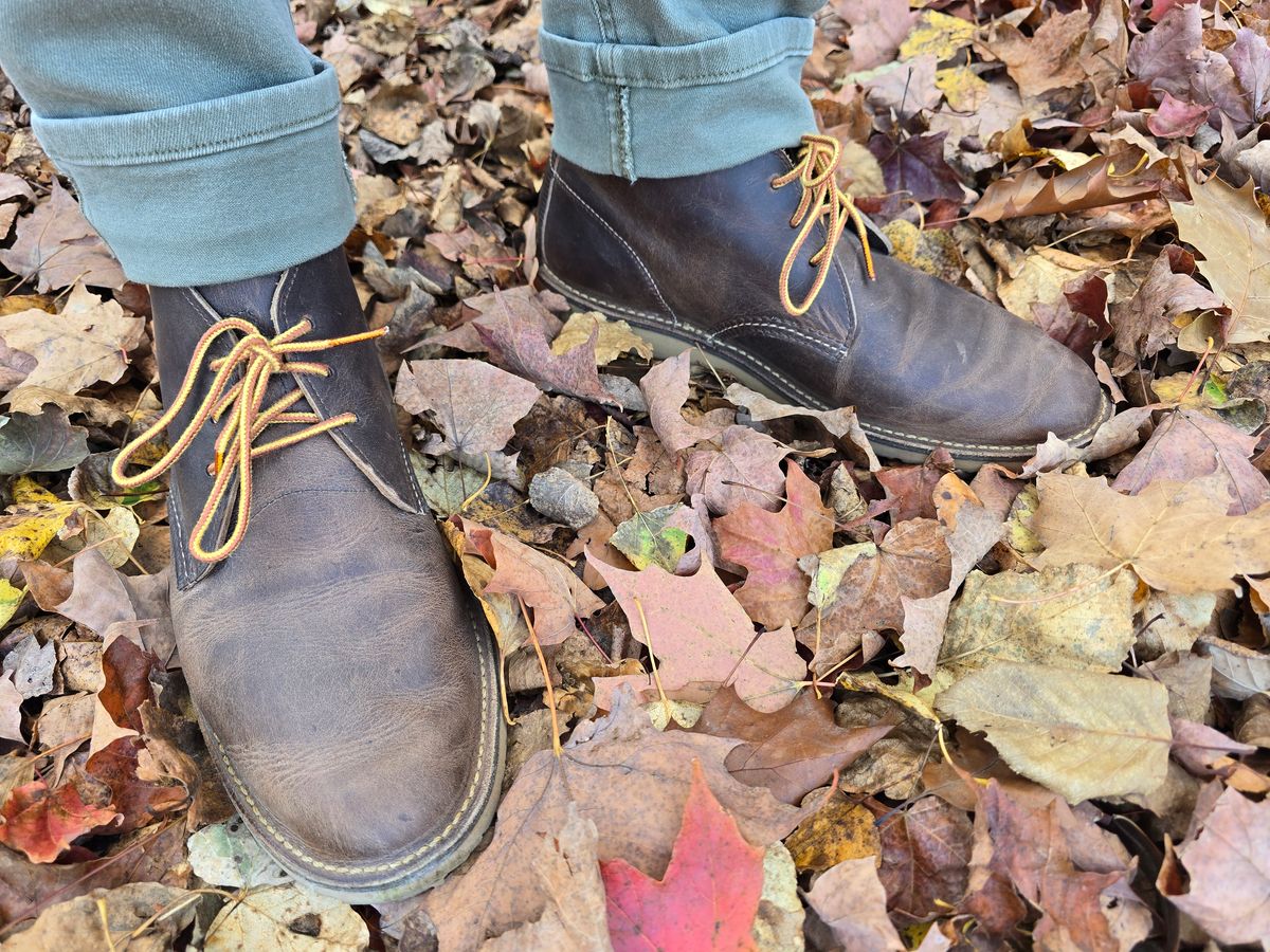 Photo by quantum_quetzal on October 18, 2025 of the Red Wing Weekender Chukka in S.B. Foot Charcoal Rough and Tough.
