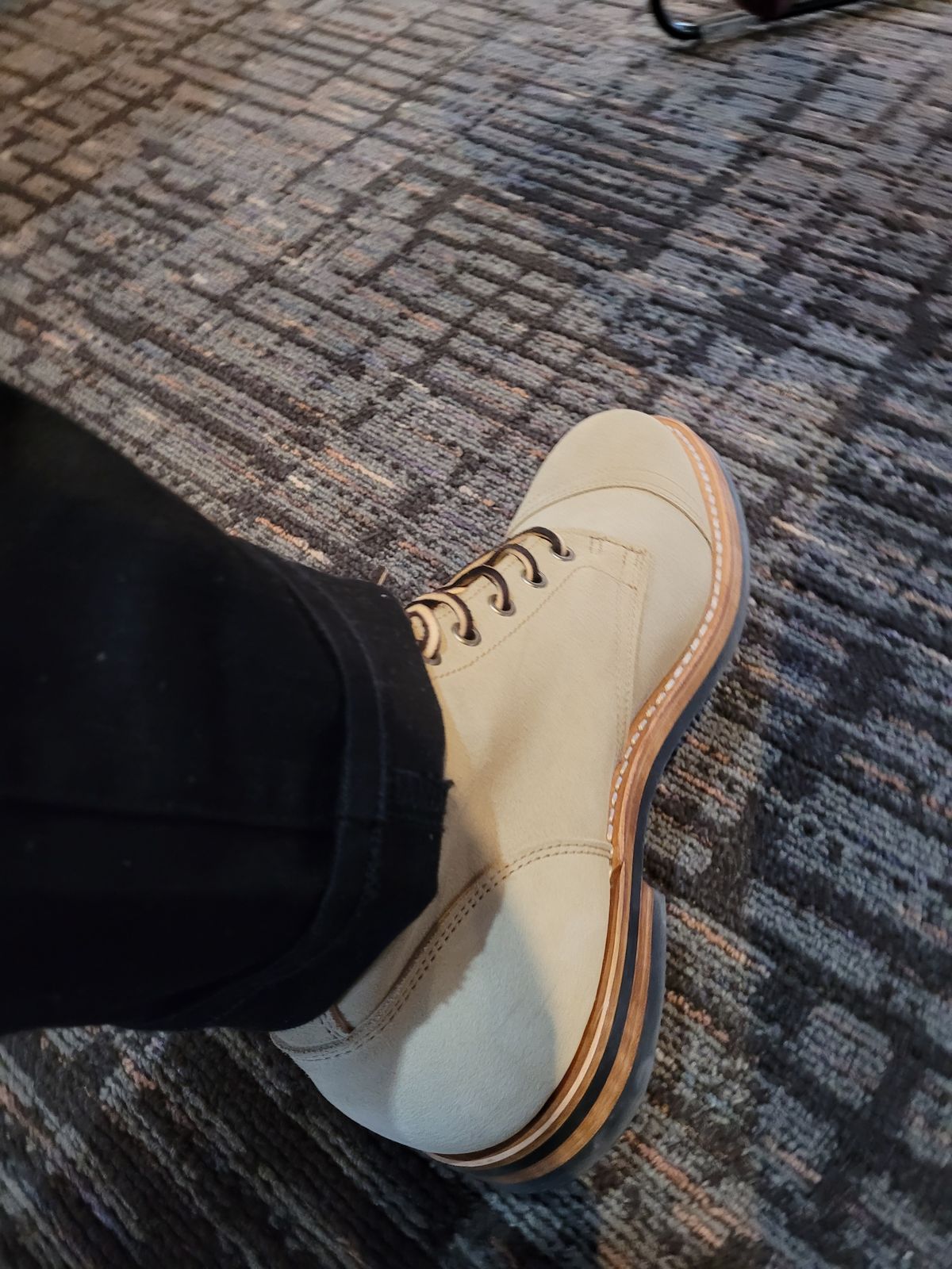 Photo by quantum_quetzal on November 5, 2022 of the Truman Service Boot in Tasman Leather Group Coyote Roughout.