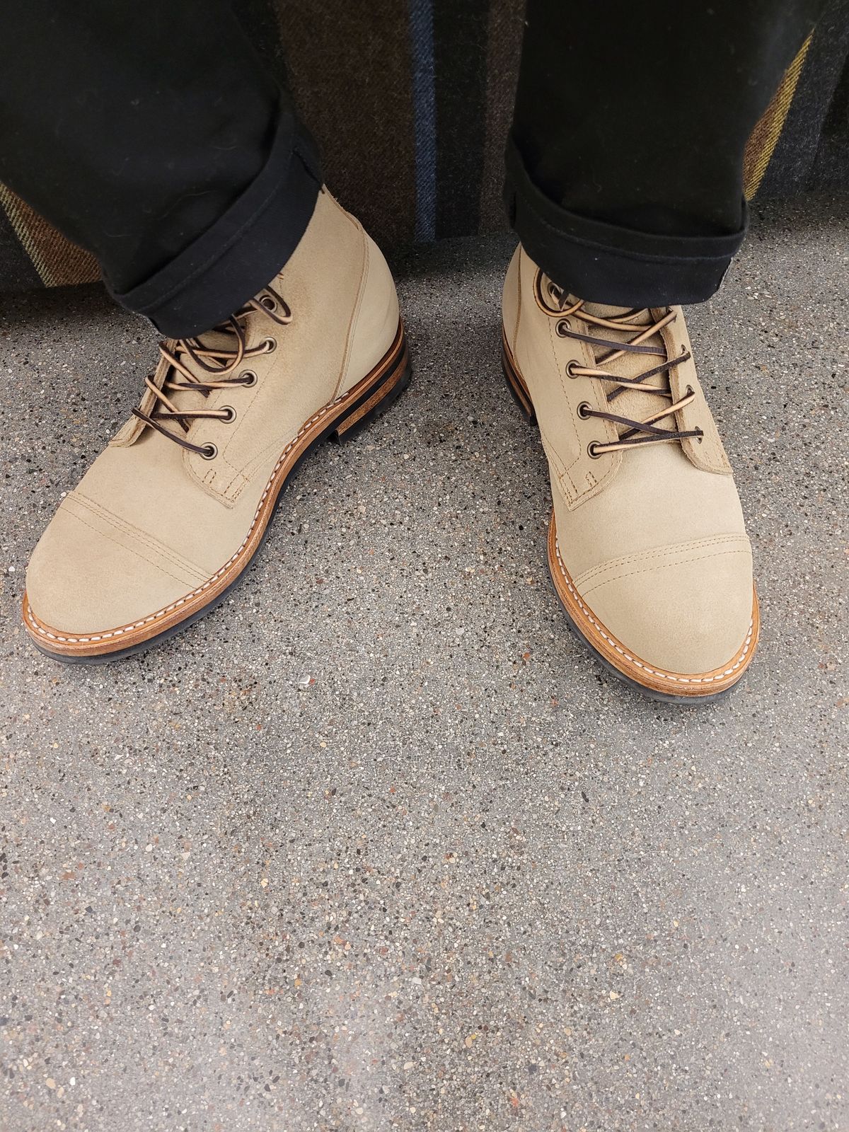Photo by quantum_quetzal on November 8, 2022 of the Truman Service Boot in Tasman Leather Group Coyote Roughout.