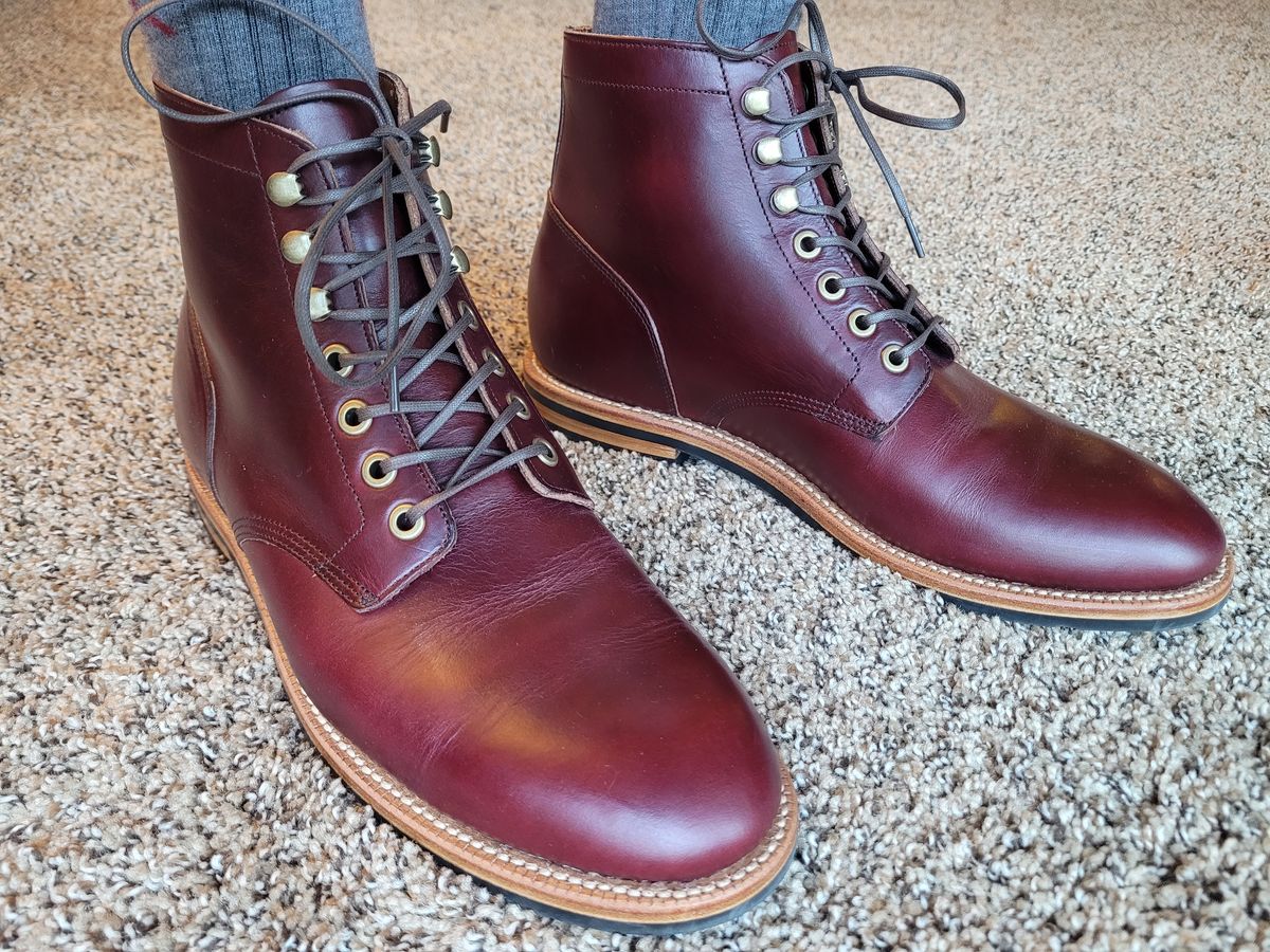 Photo by quantum_quetzal on September 26, 2024 of the Grant Stone Diesel Boot in Horween Color 8 Chromexcel.