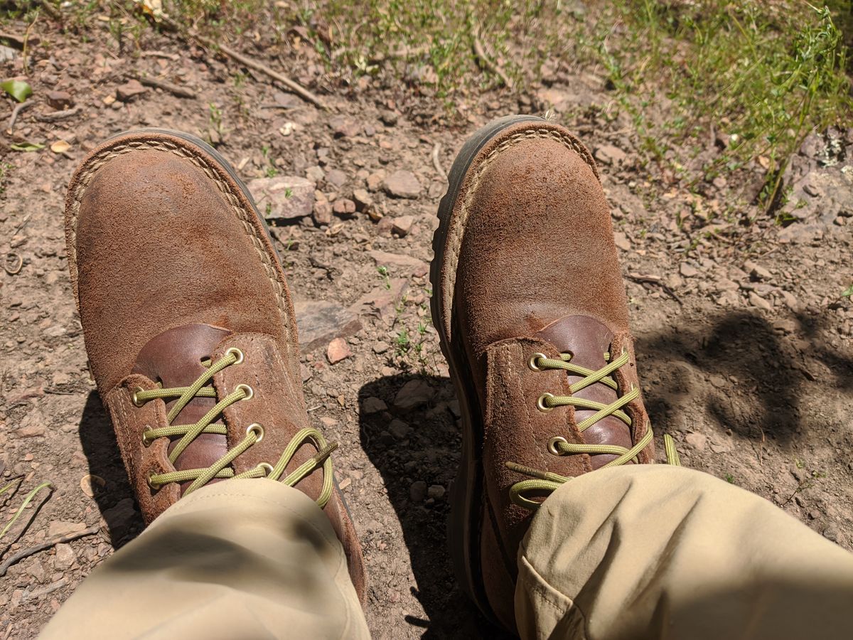 Photo by Coop on May 19, 2024 of the Nicks Ridgeline Hiking Boot in Seidel 1964 Brown Roughout.