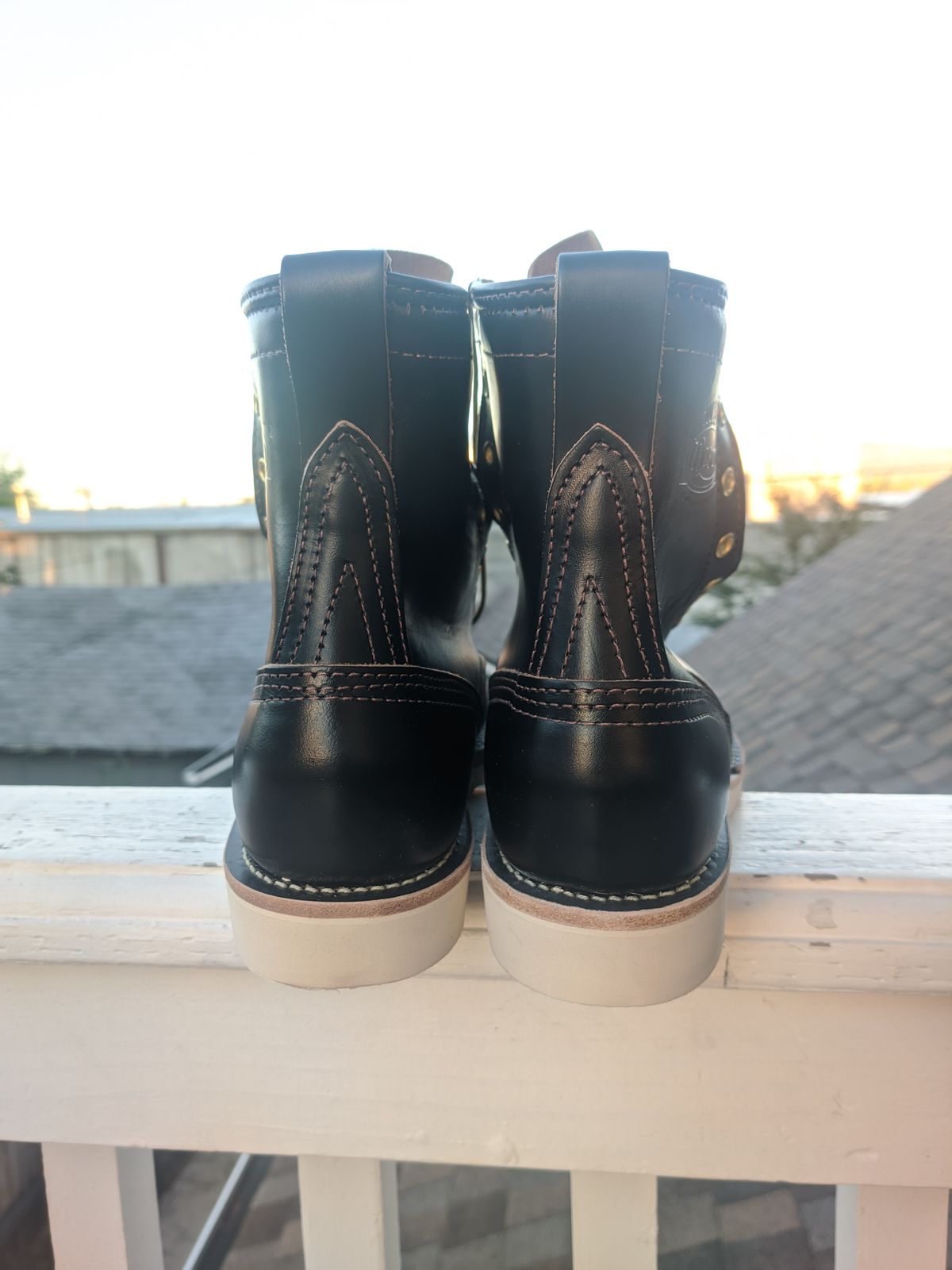 Photo by Coop on October 6, 2023 of the Wesco Jobmaster in Horween Black Chromexcel Horsehide.