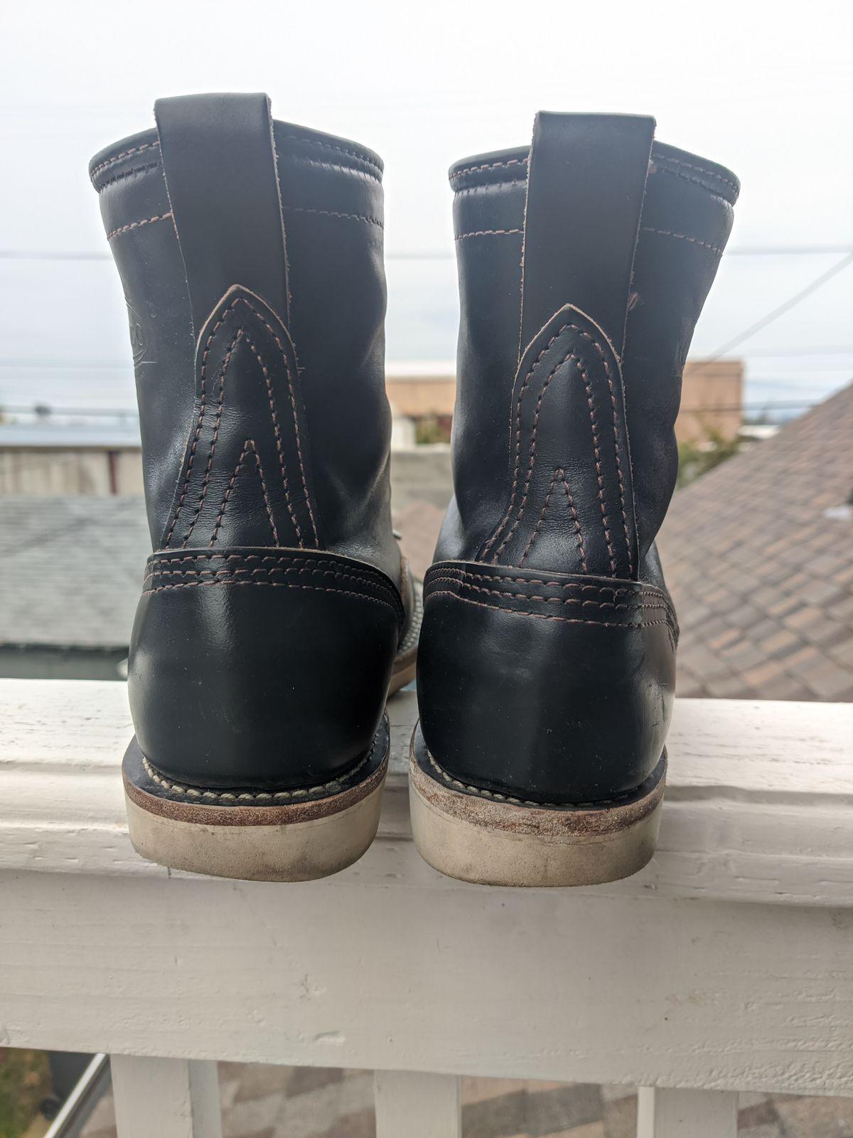 Photo by Coop on November 4, 2023 of the Wesco Jobmaster in Horween Black Chromexcel Horsehide.