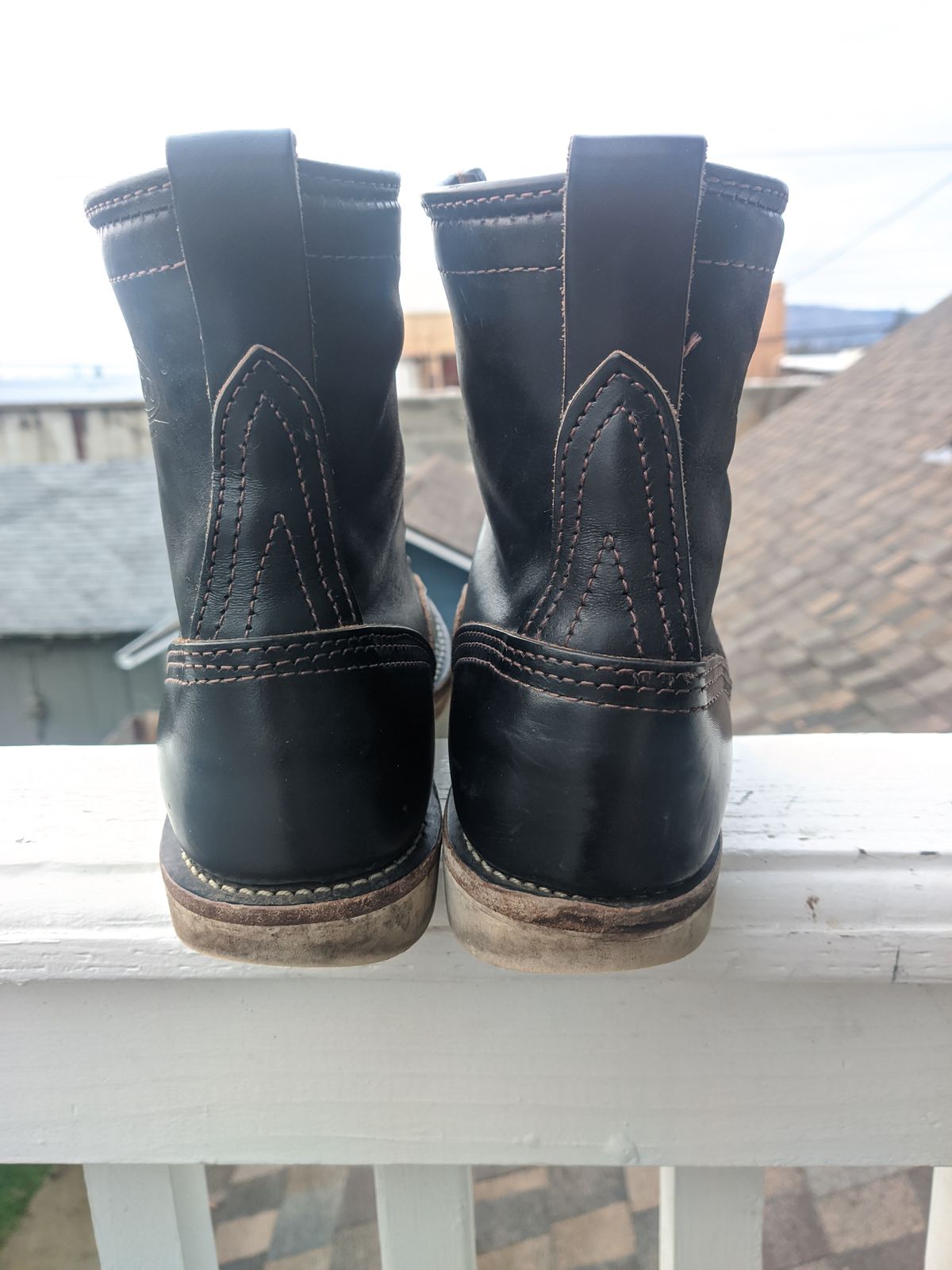 Photo by Coop on December 3, 2023 of the Wesco Jobmaster in Horween Black Chromexcel Horsehide.