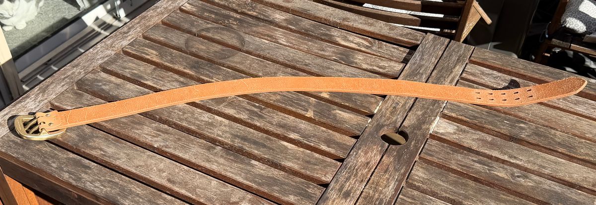 Photo by mwanni on October 4, 2025 of the Samurai Jeans W001-WP in US Steerhide (Natural).