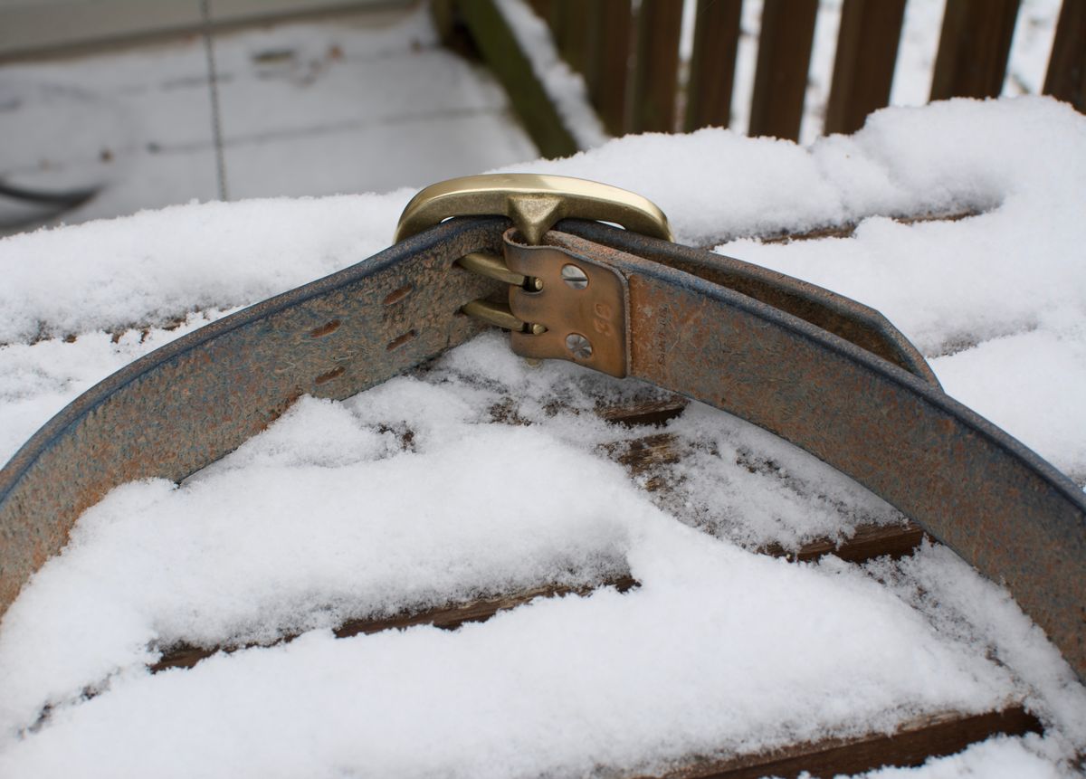 Photo by mwanni on December 5, 2025 of the Samurai Jeans W001-WP in US Steerhide (Natural).