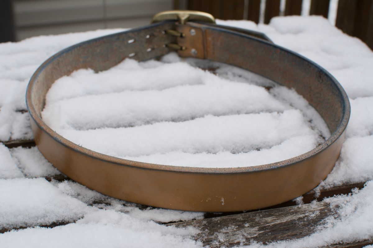 Photo by mwanni on December 5, 2025 of the Samurai Jeans W001-WP in US Steerhide (Natural).