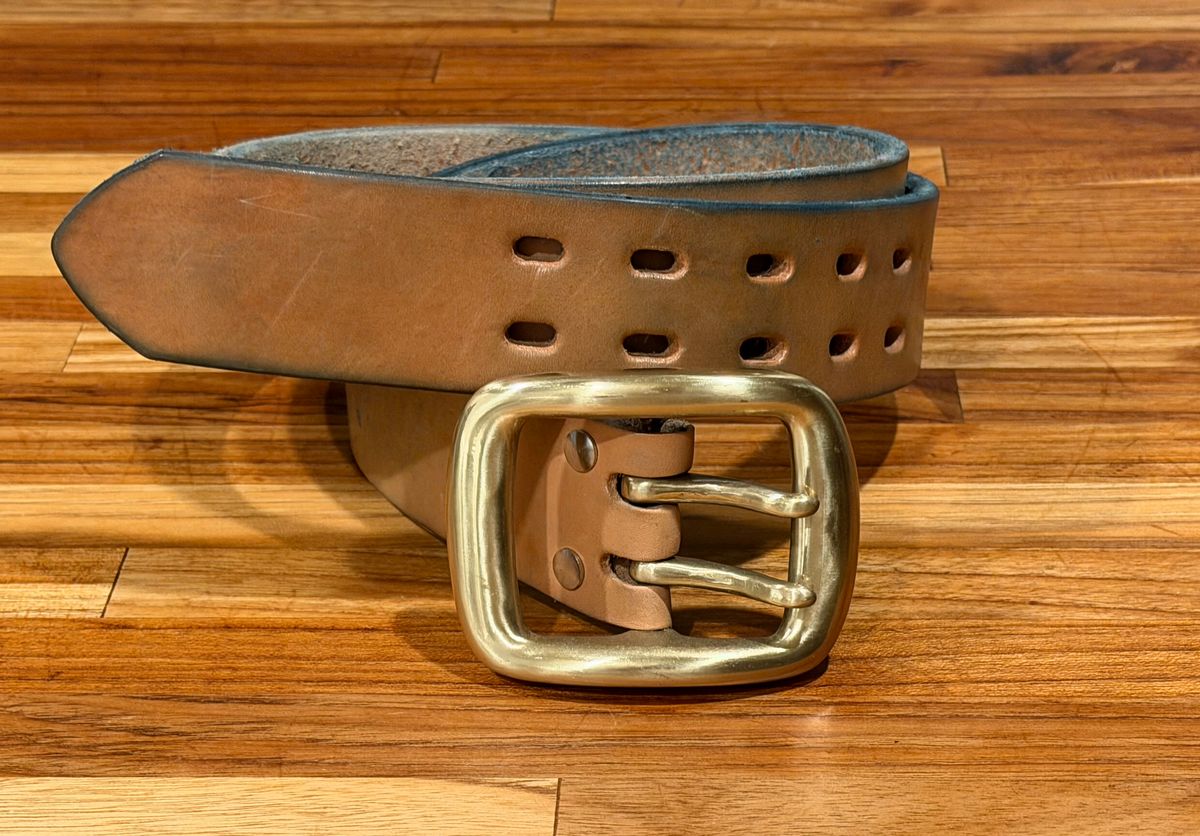 Photo by mwanni on January 6, 2026 of the Samurai Jeans W001-WP in US Steerhide (Natural).