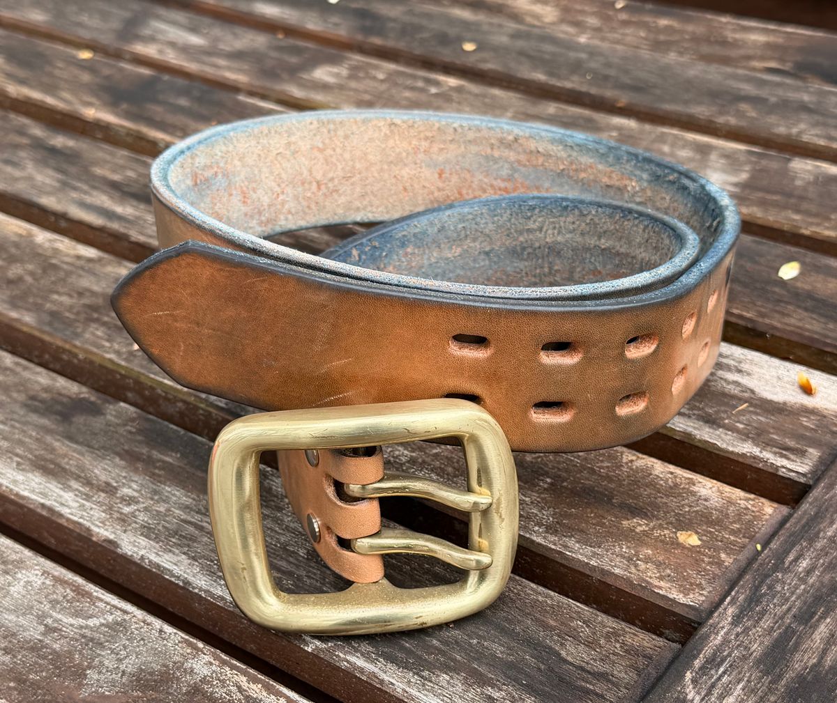 Photo by mwanni on April 5, 2026 of the Samurai Jeans W001-WP in US Steerhide (Natural).