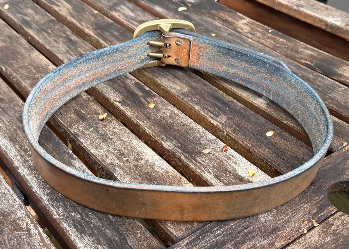 Photo by mwanni on April 5, 2026 of the Samurai Jeans W001-WP in US Steerhide (Natural).