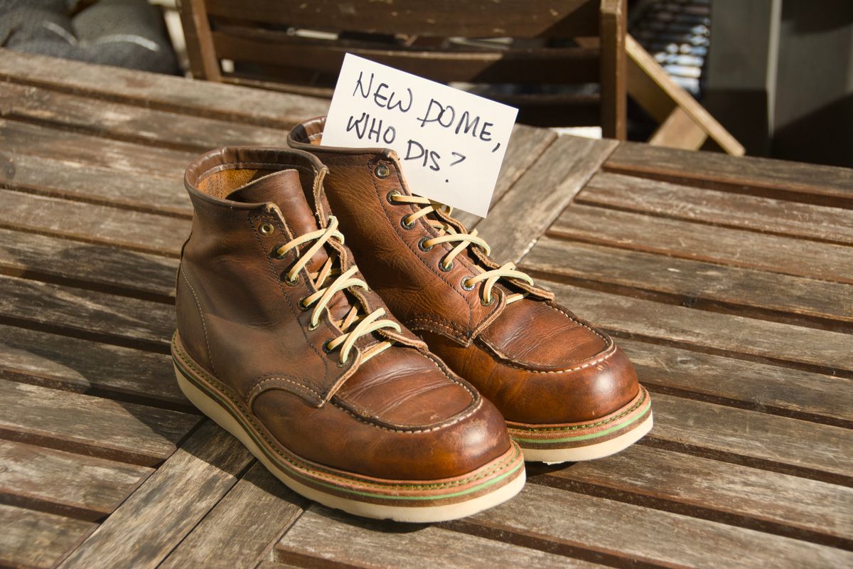 Photo by mwanni on October 3, 2025 of the Red Wing 6-Inch Classic Moc in S.B. Foot Copper Rough and Tough.