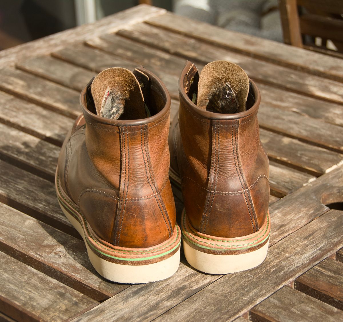Photo by mwanni on October 3, 2025 of the Red Wing 6-Inch Classic Moc in S.B. Foot Copper Rough and Tough.