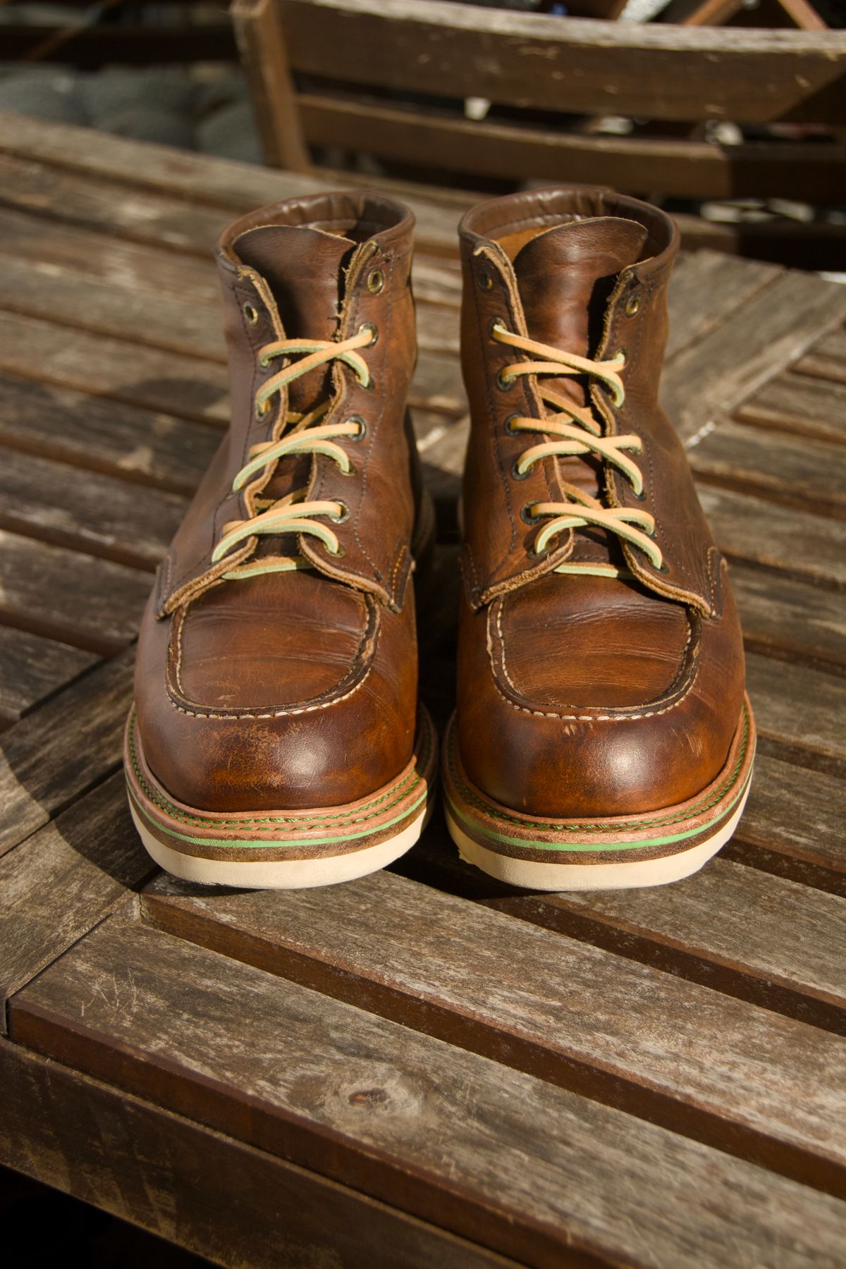 Photo by mwanni on October 3, 2025 of the Red Wing 6-Inch Classic Moc in S.B. Foot Copper Rough and Tough.
