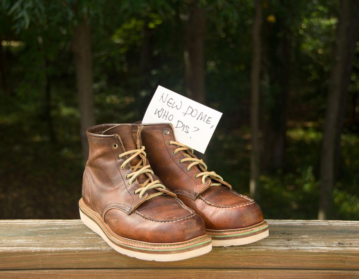 Photo by mwanni on October 3, 2025 of the Red Wing 6-Inch Classic Moc in S.B. Foot Copper Rough and Tough.