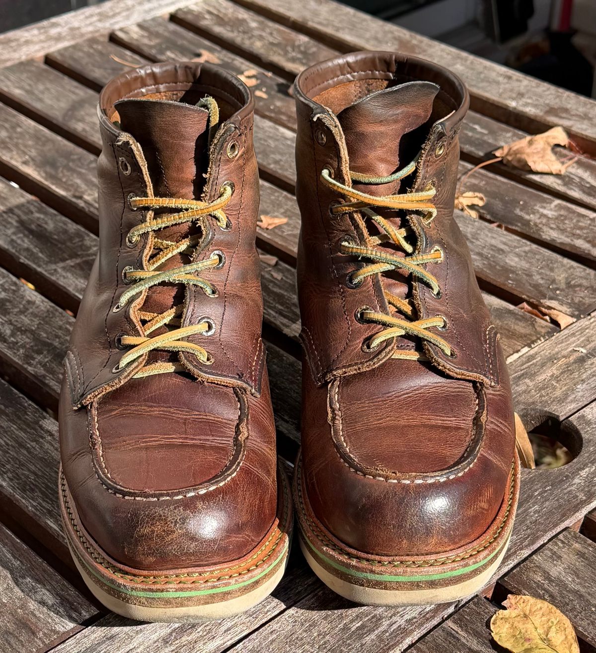 Photo by mwanni on November 2, 2025 of the Red Wing 6-Inch Classic Moc in S.B. Foot Copper Rough and Tough.