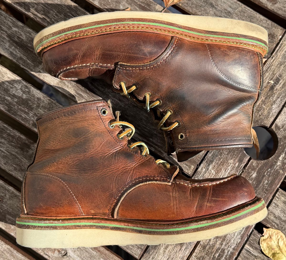 Photo by mwanni on November 2, 2025 of the Red Wing 6-Inch Classic Moc in S.B. Foot Copper Rough and Tough.