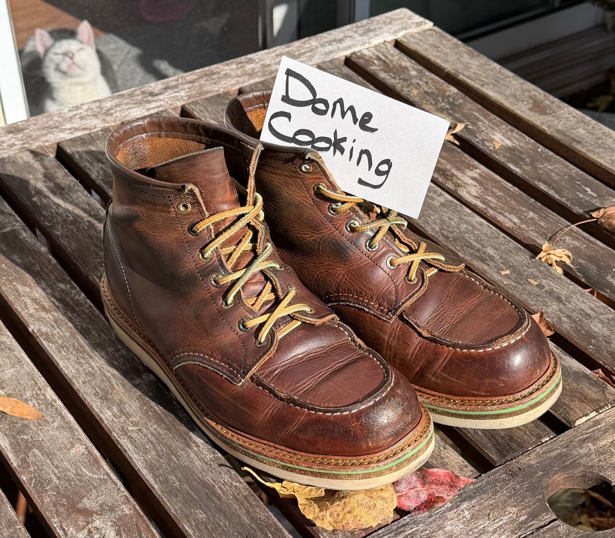 Photo by mwanni on November 2, 2025 of the Red Wing 6-Inch Classic Moc in S.B. Foot Copper Rough and Tough.
