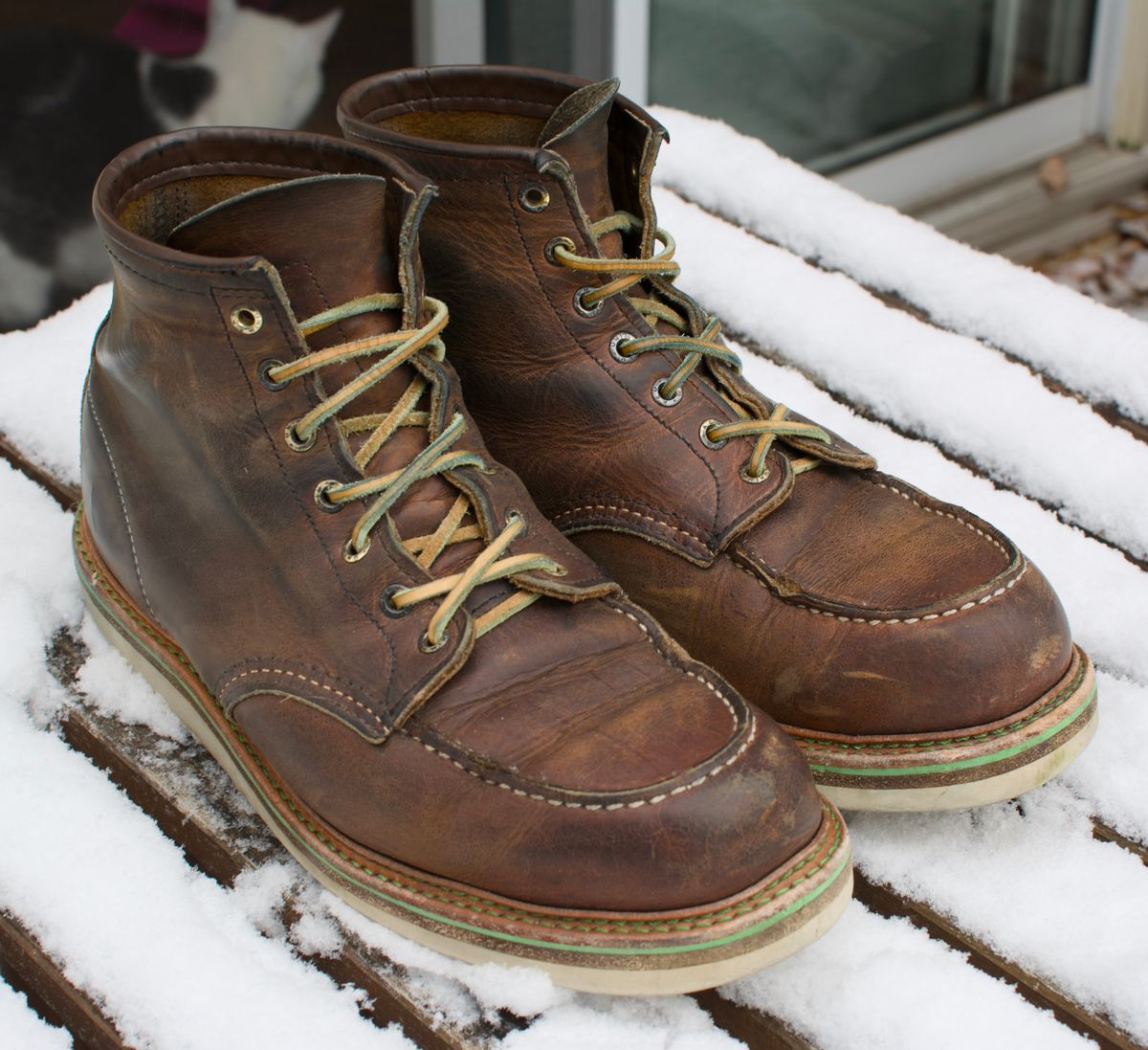 Photo by mwanni on December 5, 2025 of the Red Wing 6-Inch Classic Moc in S.B. Foot Copper Rough and Tough.