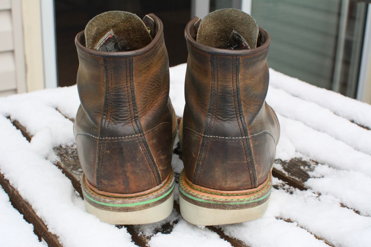 Photo by mwanni on December 5, 2025 of the Red Wing 6-Inch Classic Moc in S.B. Foot Copper Rough and Tough.