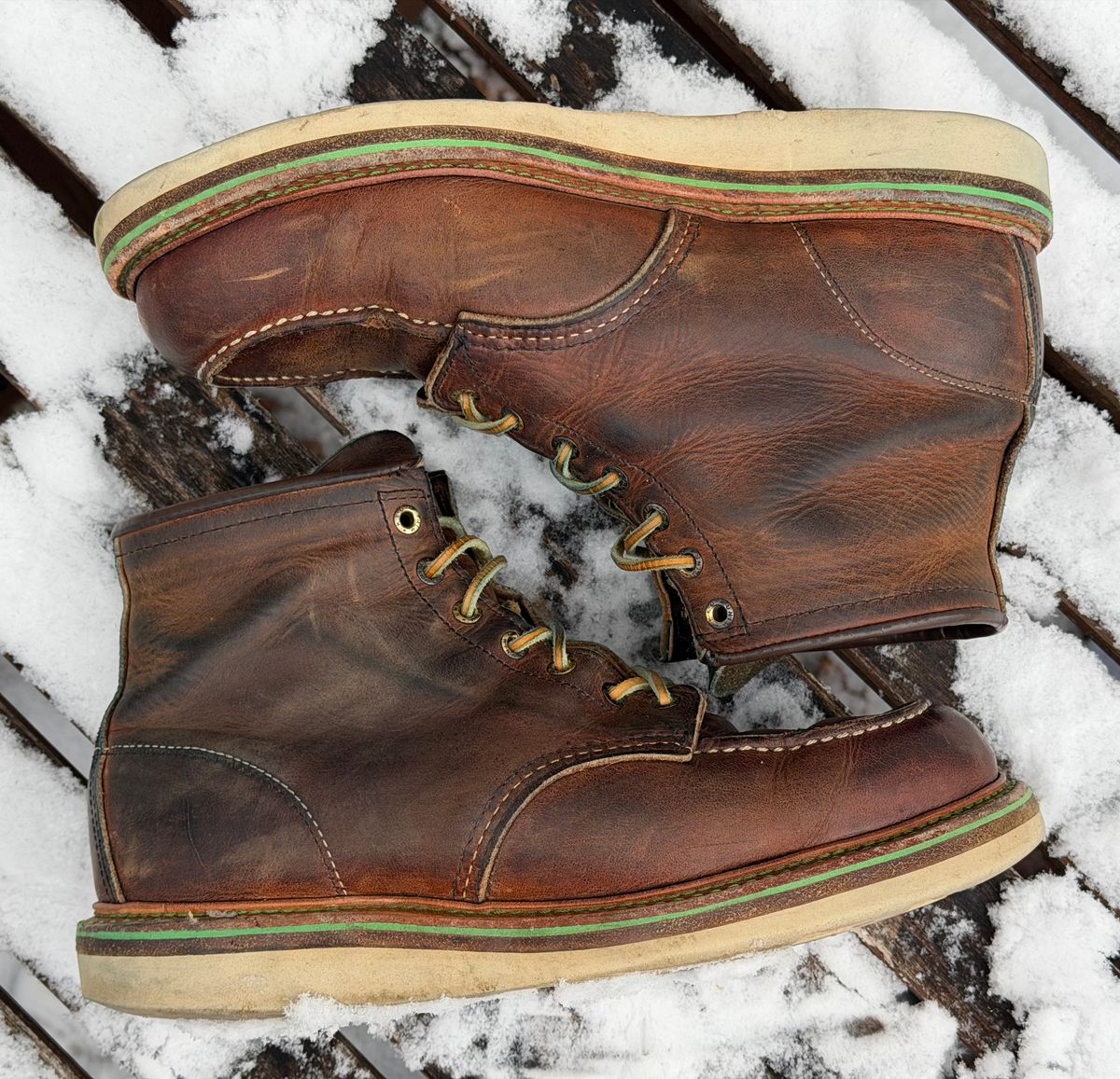 Photo by mwanni on December 5, 2025 of the Red Wing 6-Inch Classic Moc in S.B. Foot Copper Rough and Tough.