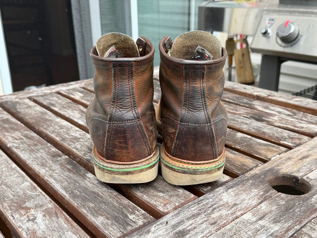 Photo by mwanni on December 28, 2025 of the Red Wing 6-Inch Classic Moc in S.B. Foot Copper Rough and Tough.