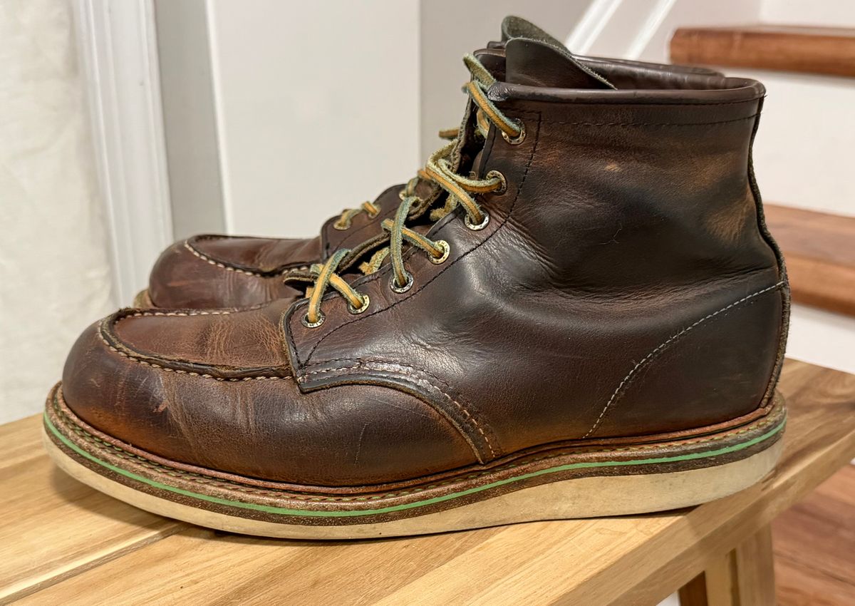 Photo by mwanni on February 6, 2026 of the Red Wing 6-Inch Classic Moc in S.B. Foot Copper Rough and Tough.