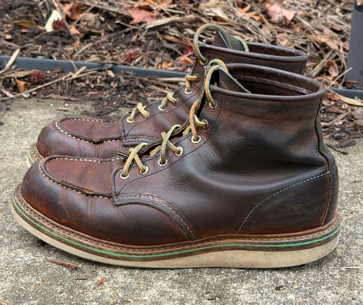Photo by mwanni on March 5, 2026 of the Red Wing 6-Inch Classic Moc in S.B. Foot Copper Rough and Tough.