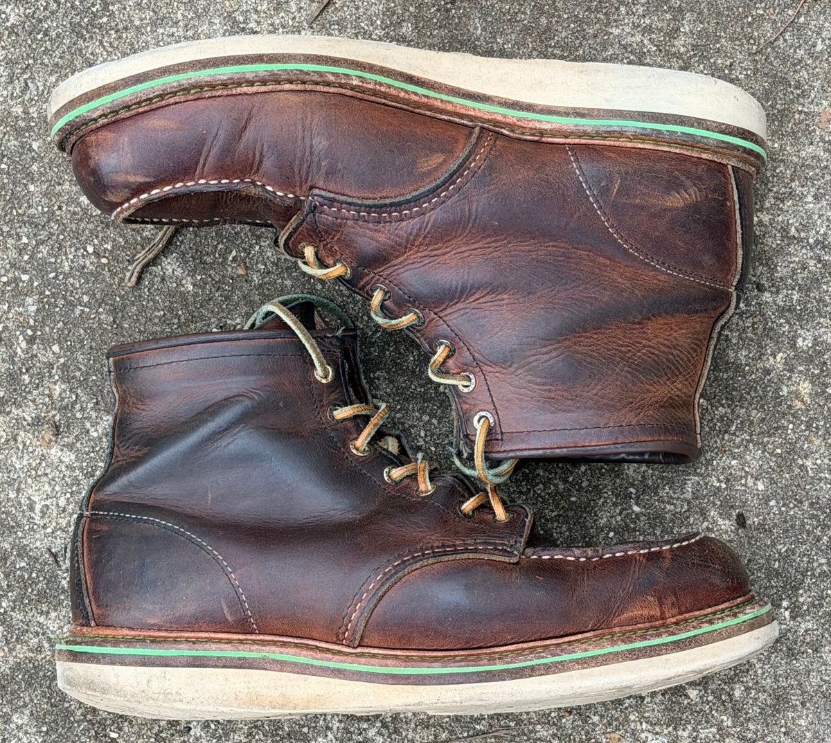 Photo by mwanni on March 5, 2026 of the Red Wing 6-Inch Classic Moc in S.B. Foot Copper Rough and Tough.