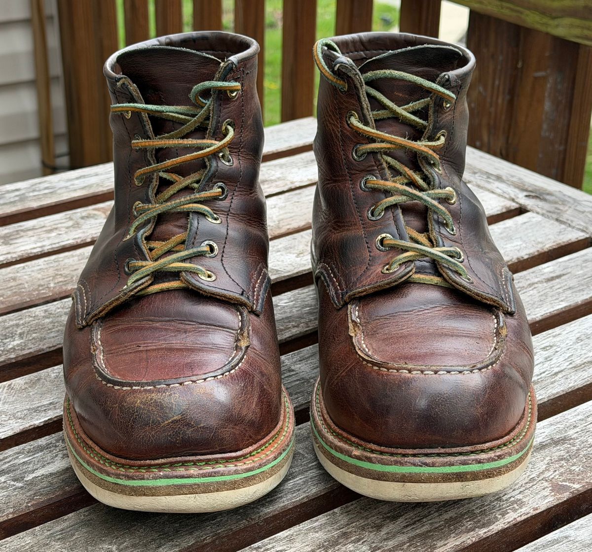 Photo by mwanni on April 5, 2026 of the Red Wing 6-Inch Classic Moc in S.B. Foot Copper Rough and Tough.