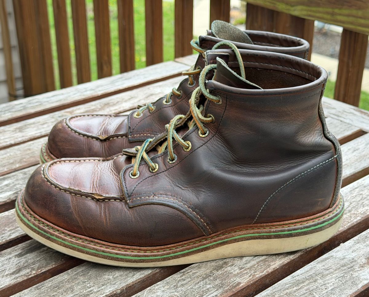 Photo by mwanni on April 5, 2026 of the Red Wing 6-Inch Classic Moc in S.B. Foot Copper Rough and Tough.