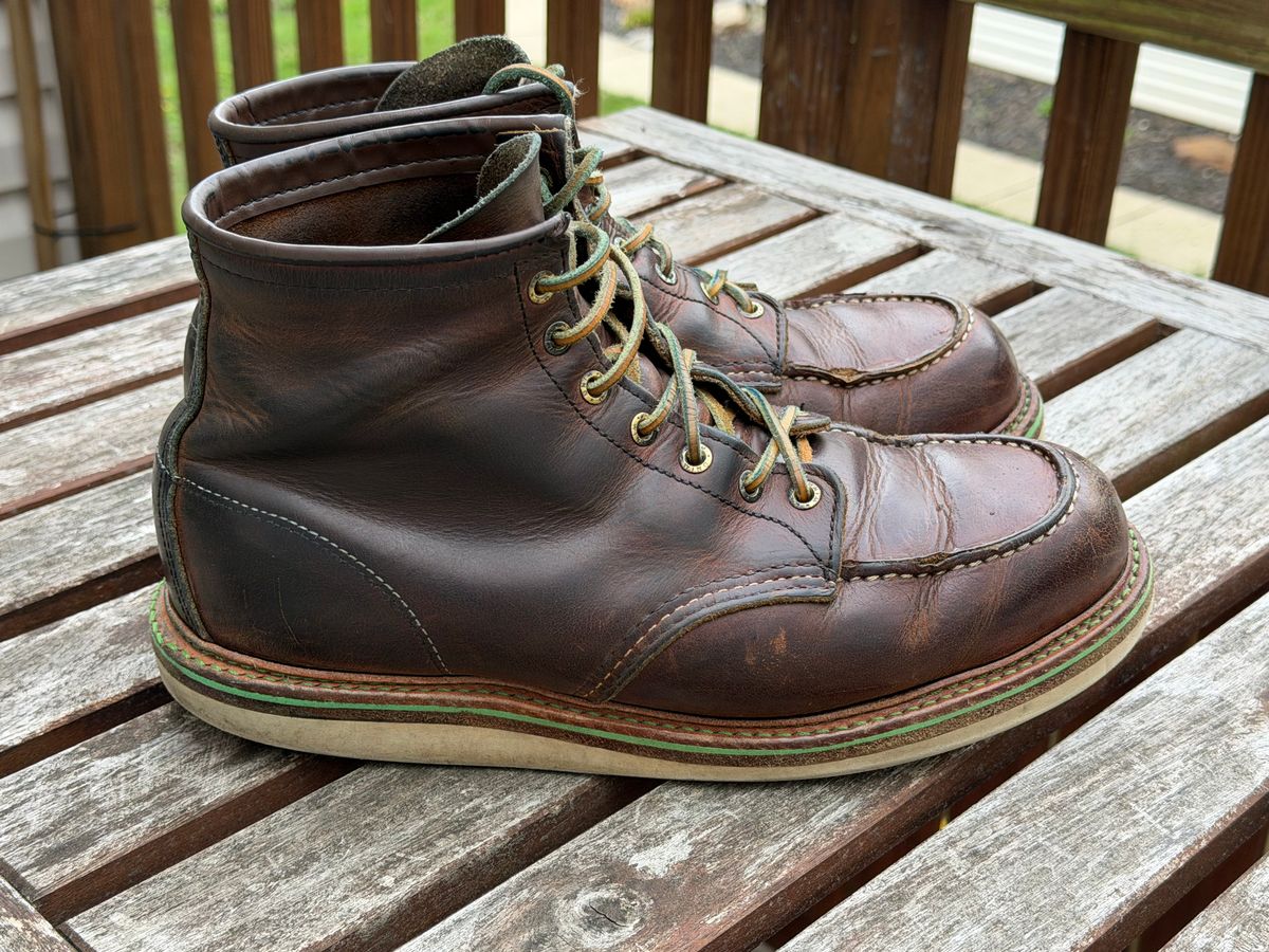 Photo by mwanni on April 5, 2026 of the Red Wing 6-Inch Classic Moc in S.B. Foot Copper Rough and Tough.